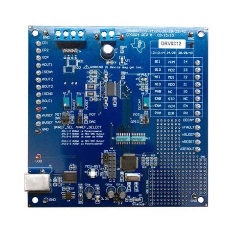 DRV8812EVM: 1 Stepper or 2 Brushed DC, 1.5A/Phase @ 8 ~ 45V