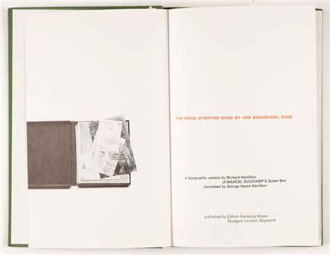The Bride Stripped Bare by Bachelors Even (Green Box). A Typographic ...