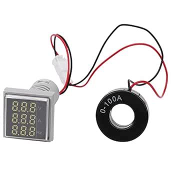 Digital Display AC Voltage Current Frequency 3 in 1 Indication Meter ...