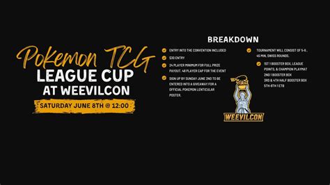 Pokemon TCG League Cup @ Weevilcon June 8th , 2401 Neil Metcalf Road ...