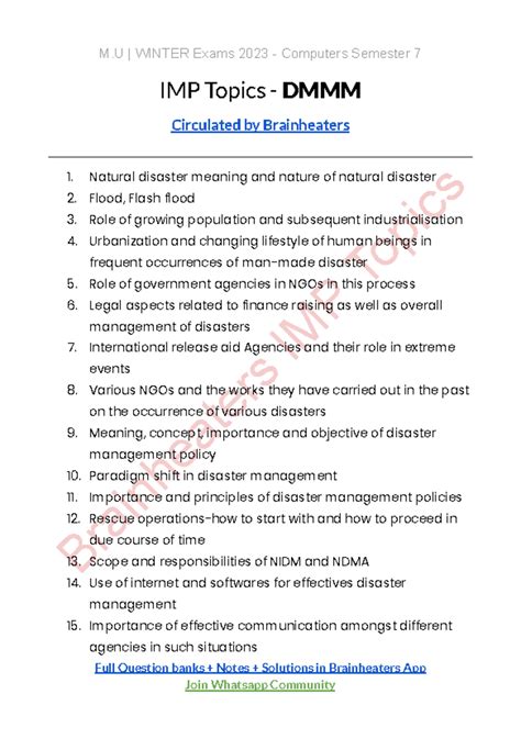 DMMM Sem7 IMPs Topics - This is a question bank of all previous year ...