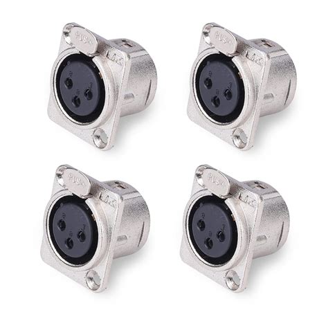 MX 3 Pin Mic Connector XLR Female Panel Mounting Made of Pure Copper ...