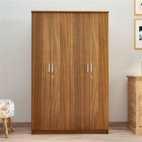 NEUDOT Mono Engineering Wood 4 Door Wardrobe | Almirah for Clothes ...