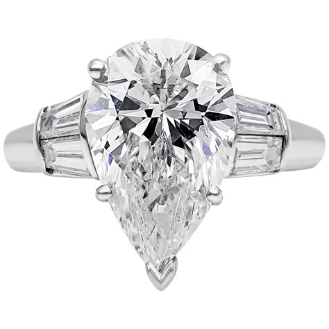Harry Winston 12.00 Carats Pear Shape Diamond Three-Stone Engagement ...