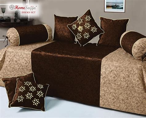 AVIRAL Velvet Modern Homesajja Premium Diwan Sheet With 2 Bolsters With ...