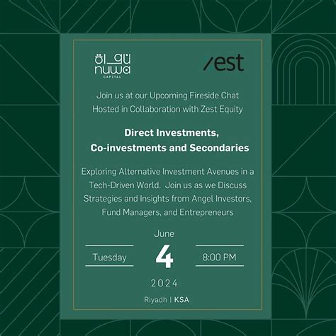 Direct Investments, Co-investments & Secondaries, Riyadh, 4 June 2024 ...
