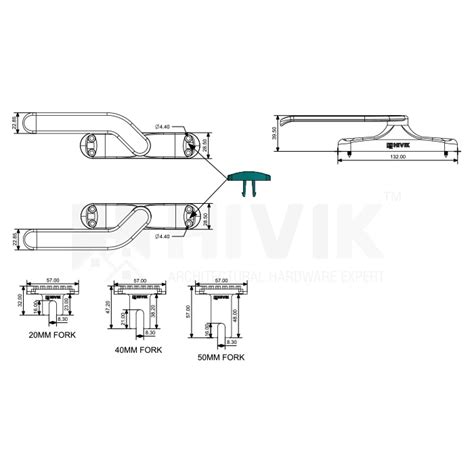 40MM NONE-EURO SERIES CASEMENT WINDOW HARDWARE | Poojasales Hardware