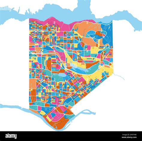 Burnaby, British Columbia, Canada colorful high resolution vector art ...