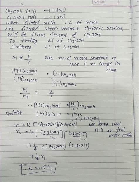 One litre of 2M acetic acid and one litre of3M ethyl alcohol were mixed ...