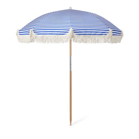 Holiday Blue Stripe Beach Umbrella | Adairs