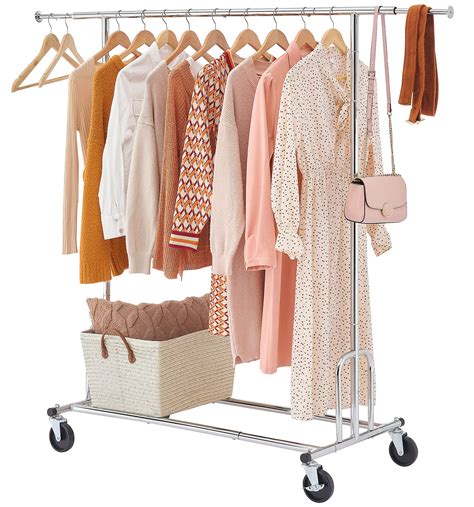 Buy TajsoonHeavy Duty Clothes Rack Foldable Garment Rack with Wheels ...