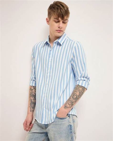 Blue And White Striped Shirt - Buy Blue And White Striped Shirt online ...