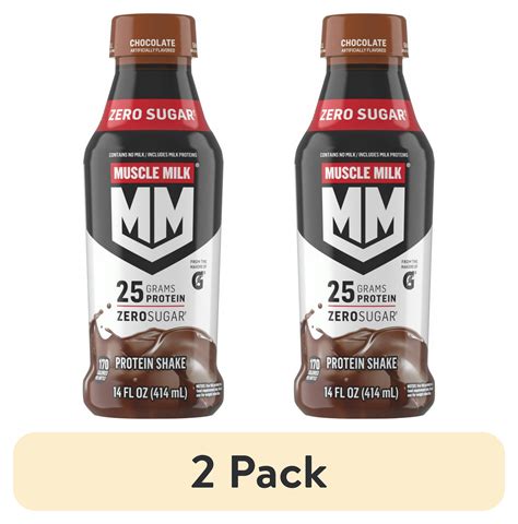(2 pack) Muscle Milk Genuine Protein Shake, Chocolate, 14 fl oz Bottle ...