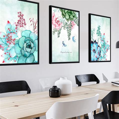 ‎Art Street Multicolor Floral Theme Set of 3 Framed Canvas Art Print P ...