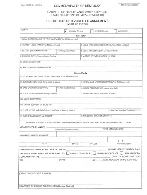 2015-2026 Form KY VS-300 - Blank Fillable Template | Fill Out, Print ...