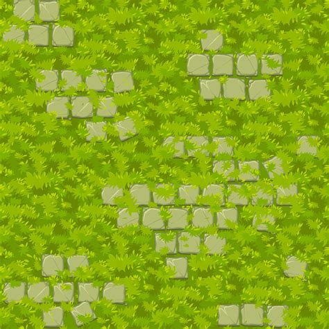 Seamless green grass texture with old stone tiles. 12716469 Vector Art ...