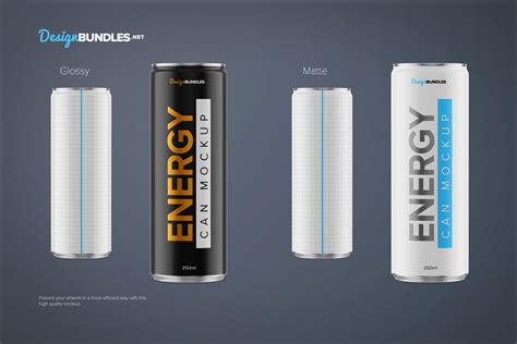 250ml Energy Drink Can Mockup