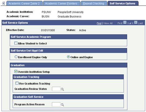 Setting Up Self-Service Features for Student Records