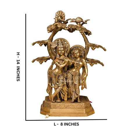 The Advitya | Brass Radha Krishna Under Sacred Tree idol
