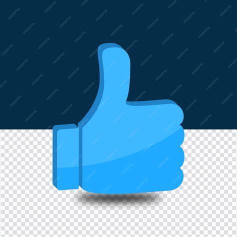 Premium PSD | Blue thumb up icon on a blue background