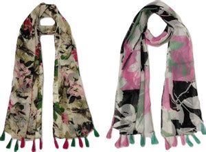 StoleVilla Floral Print Chiffon Women Scarf, Stole, Fancy Scarf - Buy ...