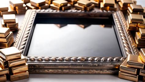 Border frame with gold bars for dhanteras with copy space concept as ...