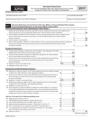 IRS Arizona Form 140PY Schedule A (PY) | pdfFiller
