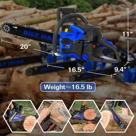 Buy BILT HARD Gas Chainsaw, 20 inch 60cc 3.8HP Chain Saws for Trees Gas ...