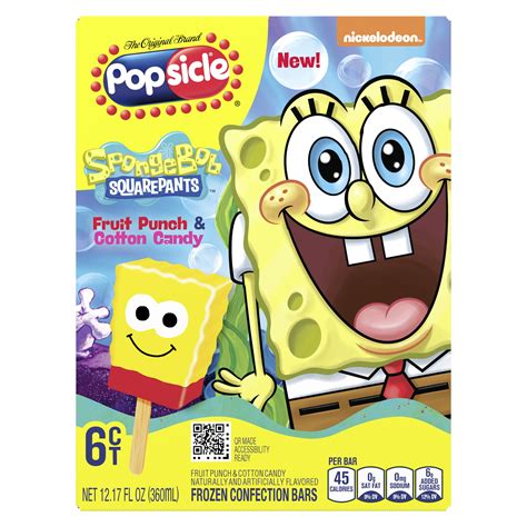 Popsicle SpongeBob SquarePants Frozen Confection Bars & Ice Pops ...