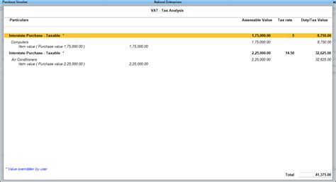 Taxable Interstate Purchases (VAT)