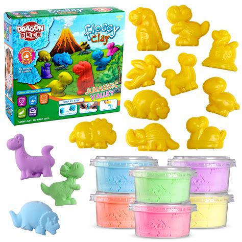 Kinetic Modeling Clay Sand 17 Piece Flossy Play Dough Set | Desertcart ...