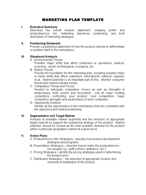 Marketing Plan Summary Example 的图像结果