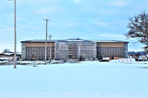Photo Essay: Construction of new, modern barracks building in February ...