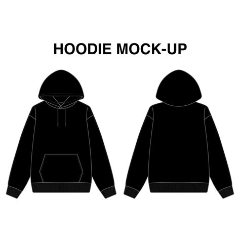 Black Pullover Hoodie Template