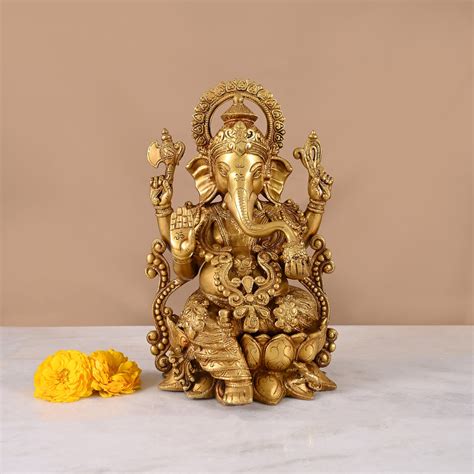 Brass Goddess Lord Ganesh Idol ( 12.5 " ), Buy Brass Goddess Lord ...