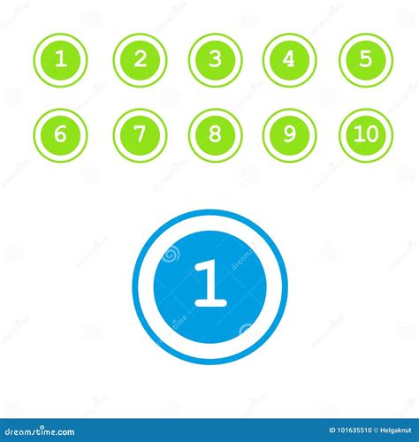 Numbers in Circle Icons Set Stock Vector - Illustration of buttons ...