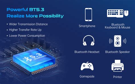 USB Bluetooth 5.3 Adapter for PC, USB Bluetooth Dongle Support Windows ...
