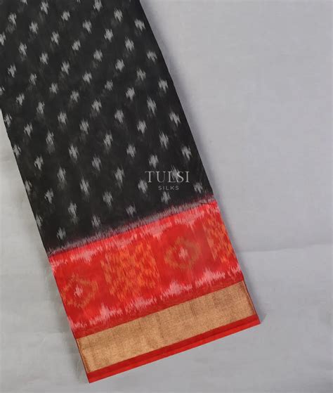 Buy Black Pochampalli Silk Cotton Saree T526399