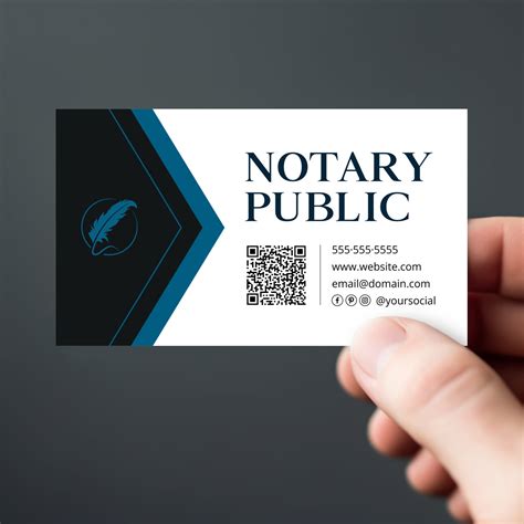 Professional Notary Business Card Template, Loan Signing Agent Business ...