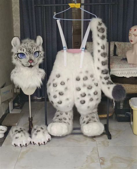 Spot Goods Fursuit Little Snow Leopard Furry Fursona Fursuit Full Body ...