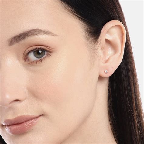 Graceful Rosettes 925 Sterling Silver Rose Gold Plated Stud Earrings ...