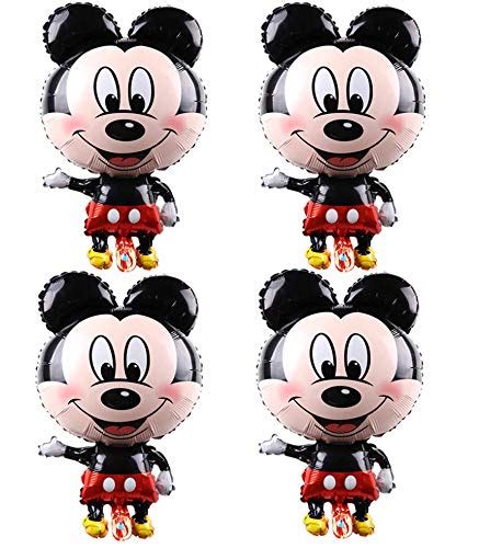 Evisha 4 Pcs Mickey Cartoon Character Long Lasting Big Size Foil ...