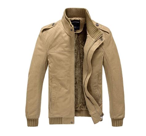 Description: Mens Stand Collar Jacket With Inner Fur Fabric: Polyester ...
