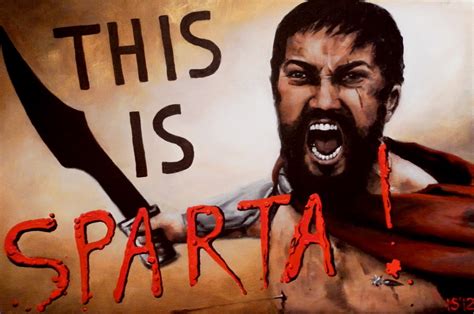 Joy of Art by Marina Joy: THIS IS SPARTA King Leonidas Original Painting on Canvas by Marina Joy