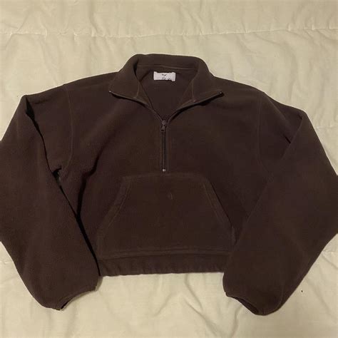 TNA aritzia quarter zip Size small Super fuzzy and... - Depop