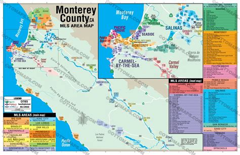 Map Of California Monterey Monterey California Map Print In Classic
