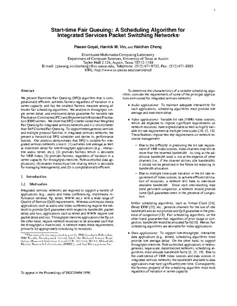 Goyal - Fcfs - Start-time Fair Queuing: A Scheduling Algorithm for ...