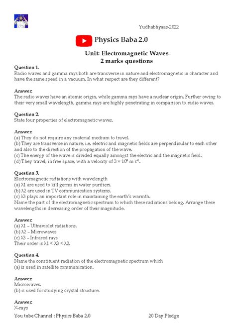EM Waves with answers - dgb - Question 1. Radio waves and gamma rays ...