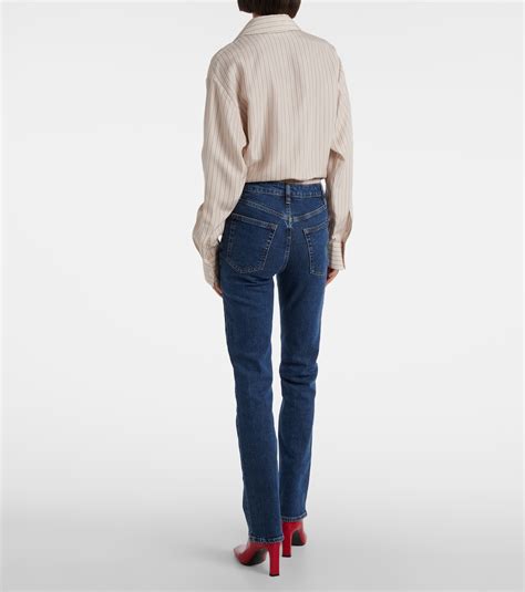 Ruler high-rise slim jeans in blue - Frame | Mytheresa