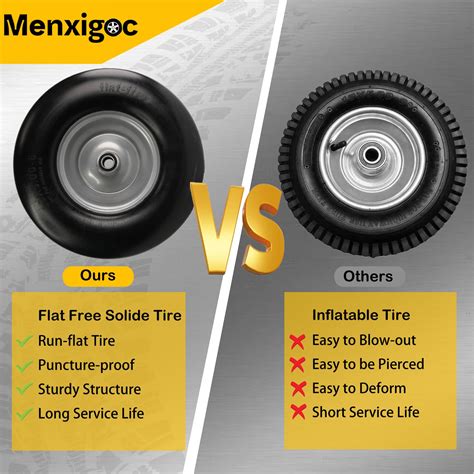 13x5.00-6 Flat Free Tire and Wheel, 13x5-6 Lawn Mower Tires, Zero Turn ...